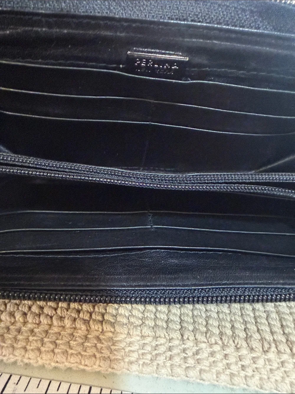 Perlina Black Genuine Leather Zip Around Wallet